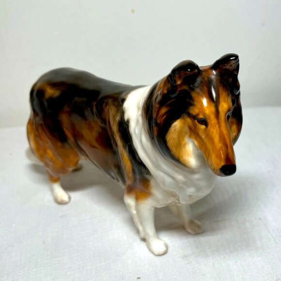 Royal Doulton Vintage Antique Porcelain Collie Dog HN 1058 Rare ASHTEAD APPLAUSE - Picture 3 of 9